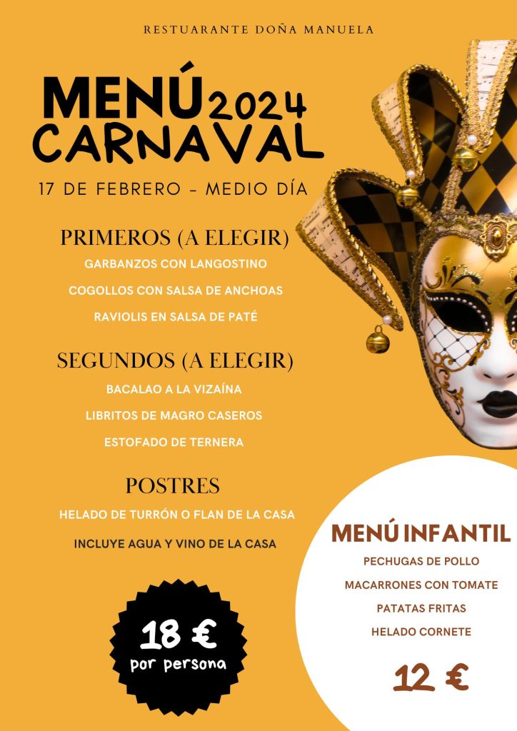 ¡Menú Especial de Carnaval!